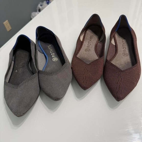Rothy's Shoes - Bundle 2 pairs Rothy's brown and grey pointy toe flats
